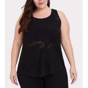 Torrid, black burnout camo workout tank top, size 2